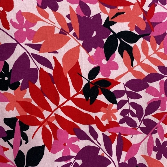 Lands'End Cotton Pullover Dress Leaf Print Cap Sleeve Women's Medium - Picture 13 of 13